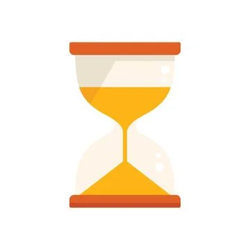 Test hourglass icon flat vector. Paper check Stock Illustration