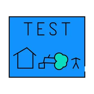 Test house tree child icon color illustration 스톡 일러스트