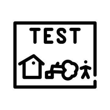 Test house tree child line icon vector illustration 스톡 일러스트