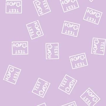 Test house tree child line vector seamless pattern 스톡 일러스트