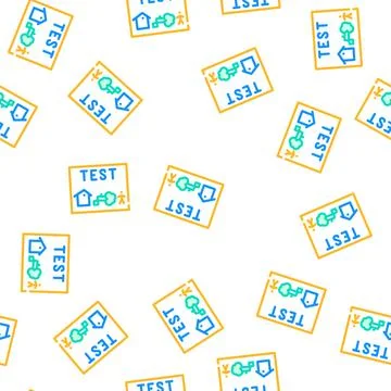 Test house tree child vector seamless pattern Stock Illustration