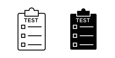 Test icon. Style is flat and line symbol Illustrazione stock