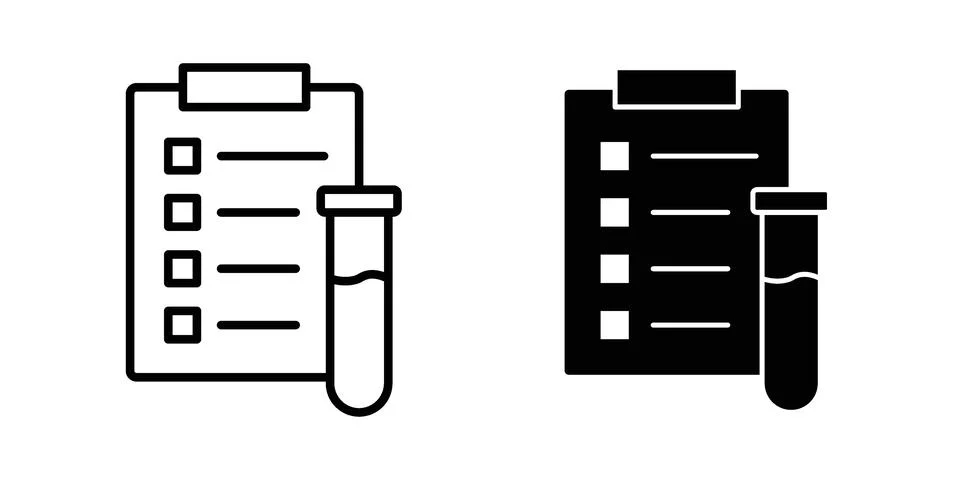Test icon symbol  illustration bundle in black colour Ilustração Stock