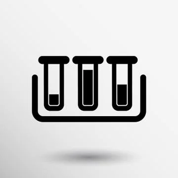 Test icon vector fluid symbol flask glass chemistry experiment Stock Illustration