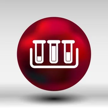 Test icon vector fluid symbol flask glass chemistry experiment Stock Illustration