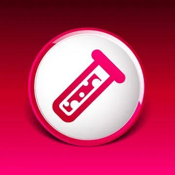 Test icon vector fluid symbol flask glass chemistry experiment Stock Illustration