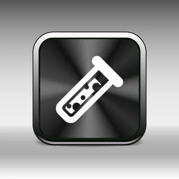 Test icon vector fluid symbol flask glass chemistry experiment Stock Illustration