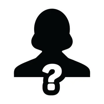 Test icon vector question mark with female user person profile avatar symbol  Illustrazione stock