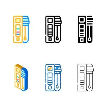 Test for influenza a and multistyle b viruses color icon vector 스톡 일러스트