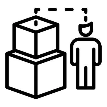 Test interaction icon, outline style Illustrazione stock