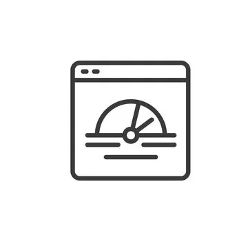 Test internet speed, icon in line design. Internet, speed, test, connection Illustrazione stock