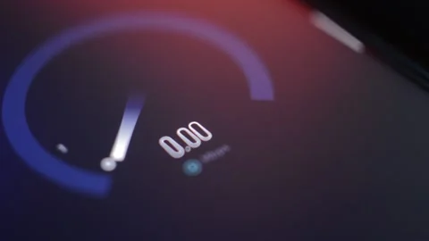 Test internet speed on the iphone screen. man test internet speed. Video stock 235985089