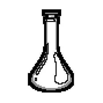 Test laboratory glassware game pixel art vector illustration Stock Illustration
