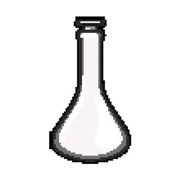 Test laboratory glassware pixel art vector illustration Stock Illustration