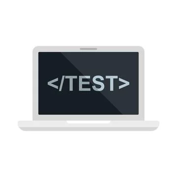 Test laptop icon flat isolated Stock Illustration