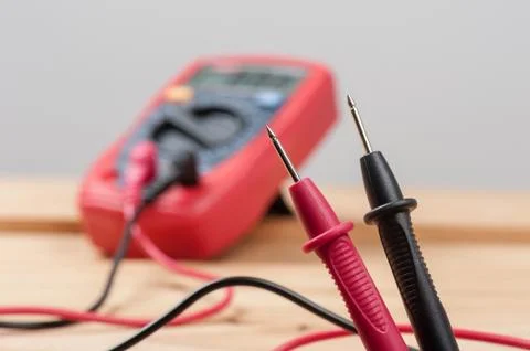 Test leads of multimeter Stock Photos