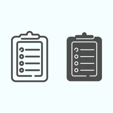 Test line and solid icon. Document with pointers vector illustration isolated on 스톡 일러스트