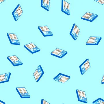 Test list isometric icon seamless pattern Illustrazione stock