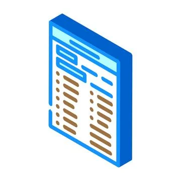 Test list isometric icon vector illustration Stock Illustration