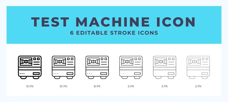 Test machine icon. Editable stroke line icon vector illustration. Stock Illustration