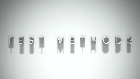 Test methods 3D title animation with shadows on a white background Stock Footage 297817964