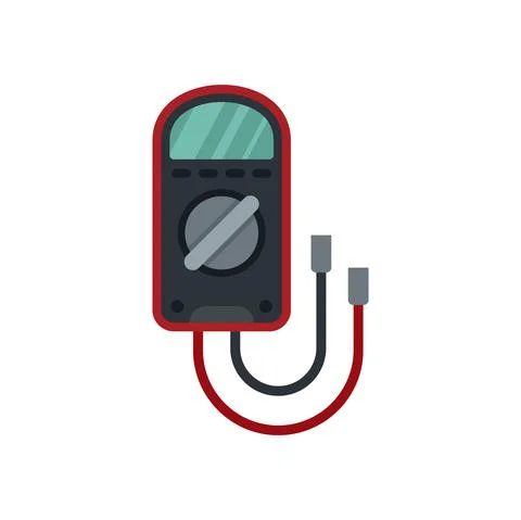 Test multimeter icon flat isolated vector Stock Illustration
