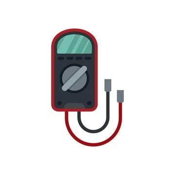 Test multimeter icon flat isolated Stock Illustration