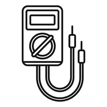 Test multimeter icon, outline style Stock Illustration