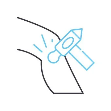 Test nervous system line icon, outline symbol, vector illustration, concept sign Stock Illustration