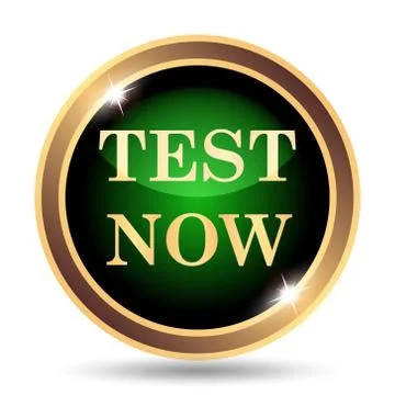 Test now icon. Internet button on white background.. Stock Illustration