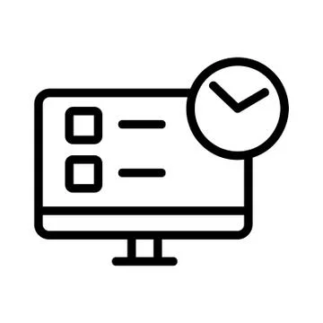 Test online being an icon vector. Isolated contour symbol illustration Illustrazione stock