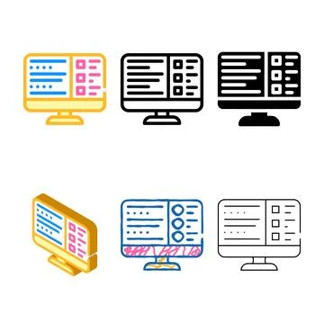 Test online color icon vector variations 스톡 일러스트