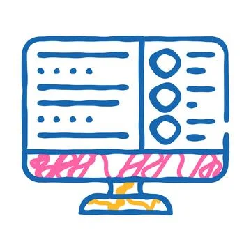 Test online icon doodle illustration Stock Illustration