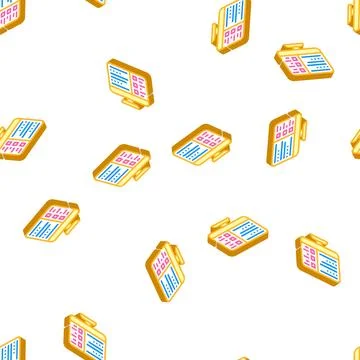 Test online isometric icon seamless pattern 库存插图