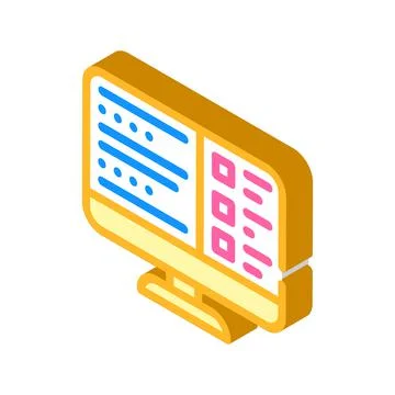 Test online isometric icon vector illustration Stock Illustration