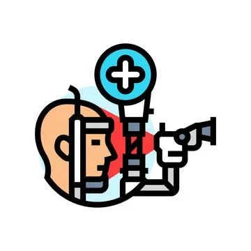 Test optometry vision eye color icon vector illustration Stock Illustration