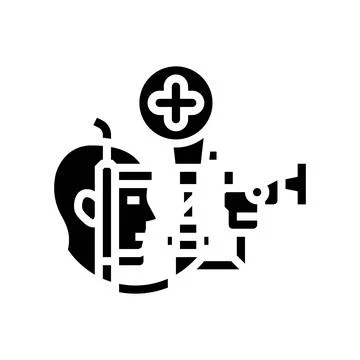Test optometry vision eye glyph icon vector illustration Stock Illustration