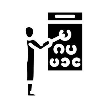Test optometry vision eye glyph icon vector illustration Stock Illustration