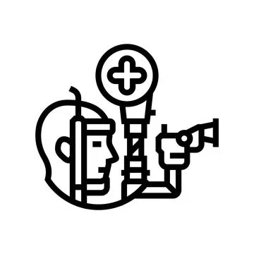 Test optometry vision eye line icon vector illustration Illustrazione stock