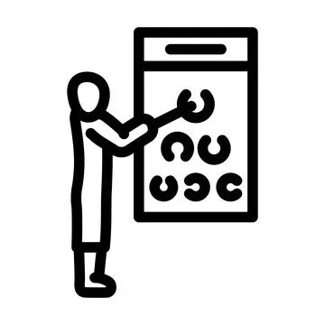 Test optometry vision eye line icon vector illustration イラスト素材