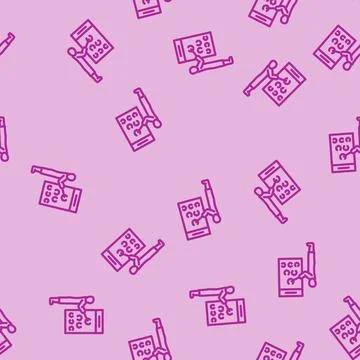 Test optometry vision eye line vector seamless pattern Stockillustratie