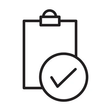 Test outline icon vector document checkbox sign for your web site design, log Stock Illustration