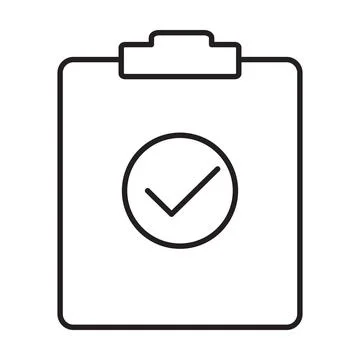 Test outline icon vector document checkbox sign for your web site design, log Illustrazione stock