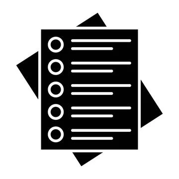 Test Paper Glyph Icon Stock Illustration