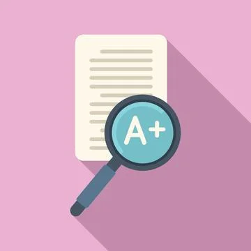 Test paper icon flat vector. Check form Stock Illustration