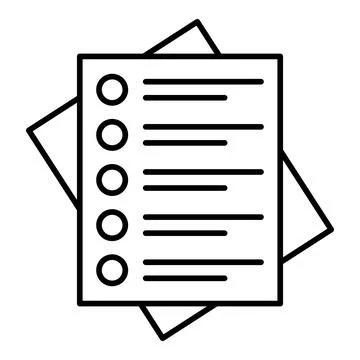 Test Paper Line Icon Stock Illustration