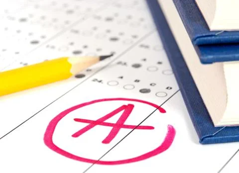 Test paper with result Stock Photos