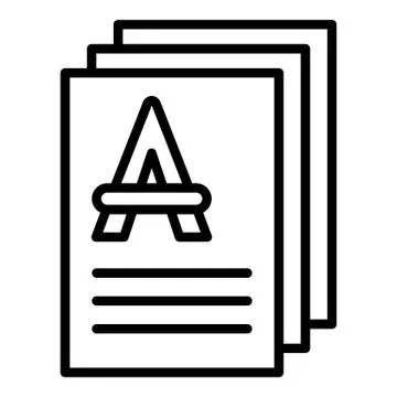 Test papers icon, outline style Stock Illustration