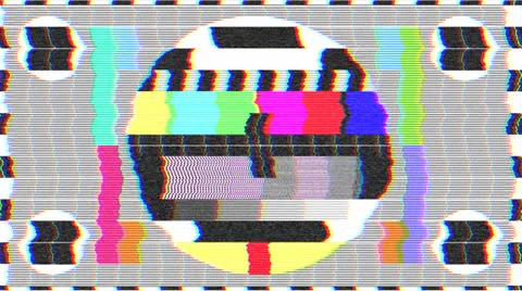Test pattern TV, bad signal (24 fps) Stock Footage 34928727