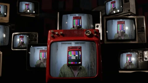 Test Pattern TV Man. 4K Resolution. Stock Footage 172404327